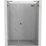 MEXEN/S - Lunar L sprchové dvere krídlové pravé 150, transparent, ružové zlato 834SL-150-050-60-00-P