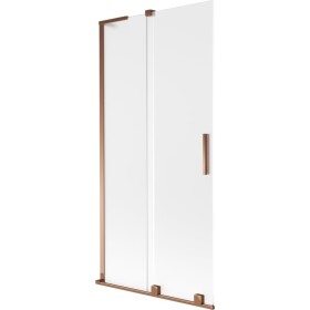 MEXEN/S - Velar L dvojkrídlová posuvná vaňová zástena 95 x 150, dekor, ružové zlato 896-095-003-31-60