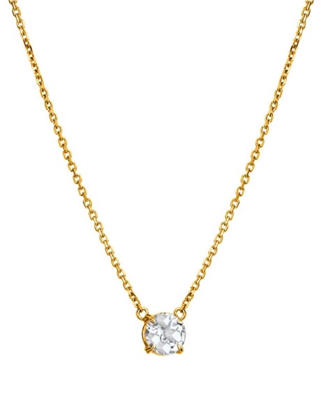Hot Diamonds Elegantný pozlátený náhrdelník s topazom a diamantom Gemstone DN214