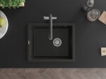 MEXEN MEXEN - Pedro granitový drez 1-miska 560x460 mm, čierna / kovové zlato 6508561000-75