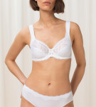 Dámska moderná čipkovaná+bavlnená podprsenka W02 - WHITE - biela 0003 - TRIUMPH WHITE 90D