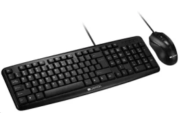 Canyon CNE-CSET1-CS čierna / drôtová klávesnica + optická myš 1000 DPI / USB-A / CZ/SK layout (CNE-CSET1-CS)