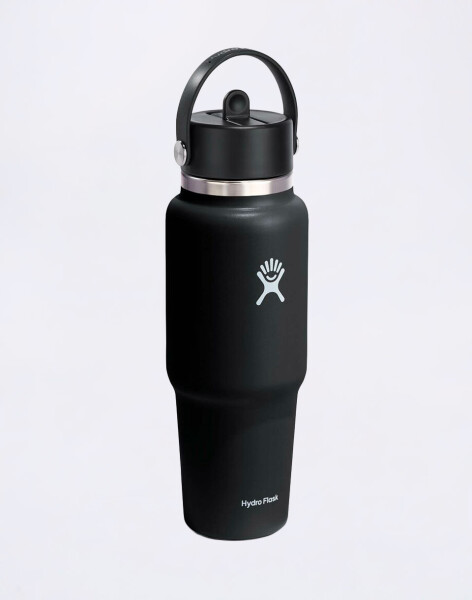 Hydro Flask Wide Mouth Travel Bottle with Flex Straw Cap (946 ml) Black