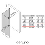 CERANO - Sprchová zástena Walk-in Onyx Corner Round Ľ/P - 8 mm - guľatá vzpera - čierna matná, bronzové sklo - 130x120x200 CER-688606