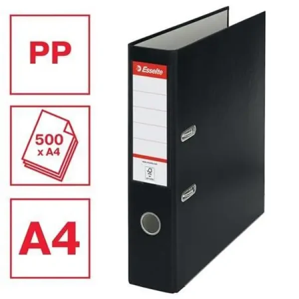 Esselte Economy A4 čierna / Zakladač / 75 mm (11257)