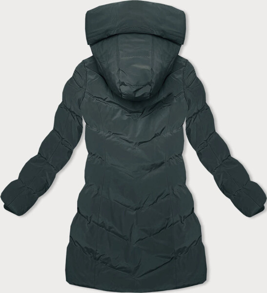 Tmavozelená bunda s kapucňou (2M-023) odstíny zelené M (38)