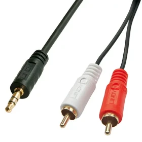 Lindy 2x RCA - 3,5mm jack černá / Audio kabel / Stereo / 5 m / Pozlacené konektory (35683)