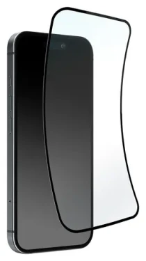Puro Flexible Glass D3O / Hybridné sklo / čierny rámček / iPhone 16 / iPhone 15 / iPhone 15 Pro