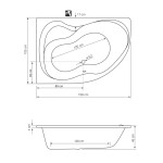 AQUALINE - CIDLINA vaňa 160x105x45cm, ľavá, biela G3615