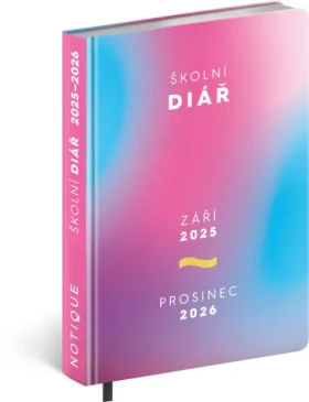NOTIQUE Školský diár Ružový (september 2025 - december 2026), 9,8 x 14,5 cm (PGD-35691)