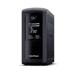 CyberPower VP1000ELCD čierna / Záložný zdroj UPS / 1000 VA / 550 W / LCD displej / 4X zásuvka / USB (VP1000ELCD)
