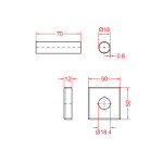 SAPHO - Set krycích roziet hranatých, nerez mat CP812