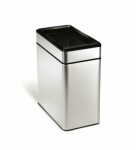 Simplehuman Odpadkový kôš - 10 l / hranatý / otvorený / matná oceľ (CW1225)