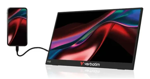 15,6" Verbatim Portable Monitor čierna / Prenosný monitor / IPS / dotykový / 1920x1080 / 250cd/m2 / AMD FreeSync (32402)