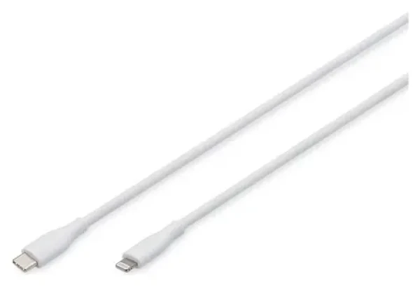 Digitus biela / Nabíjací a dátový kábel / USB-C - Lightning / MFI / PD 60W / 1 m (AK-600110-010-W)