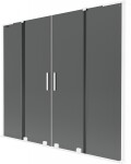 MEXEN/S - Velar L Duo dvojkrídlová posuvná vaňová zástena 170 x 150, grafit, biela 896-170-003-42-20