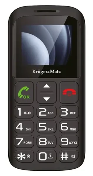 KrugerMatz Simple 923 čierna / Telefón pre seniorov / 4G / 1.77" / Dual SIM / 1000 mAh (KM0923-4G)