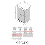 CERANO - Sprchovací kút Antelo L - Ľ/P - 6 mm - čierna matná, transparentné sklo - 100x60 - otočný CER-666229