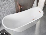 MEXEN/S - Alta voľne stojaca vaňa 170 x 75, biela, sifón a prepad meď kartáčovaná 52141707500-65