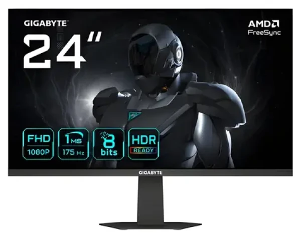 23,8" GIGABYTE GS24F14A EU čierna / Herný monitor / IPS / FHD 1920x1080 / 144Hz (175Hz OC) / 400cd/m2 / HDMI + DP (GS24F14A EU)