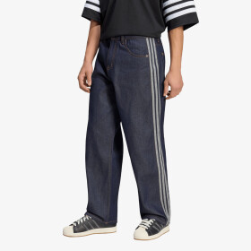 Kalhoty adidas Firebird Adicolor Denim Jeans Mid-Rise Straight Leg Indigo Denim 30