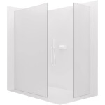 CERANO - Sprchová zástena Walk-in Crystal TL/P - 8 mm - bezvzperový systém - biela matná, mliečne sklo - 110x90x200 CER-8050BD5416
