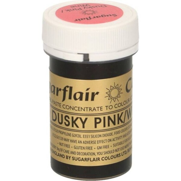 Gélová farba dusky pink 25 g - Sugarflair - Sugarflair