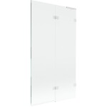 MEXEN/S - Lunar L vaňová zástena 2-krídlová pravá 100 x 150, transparent, biela 897L-100-100-20-00-P