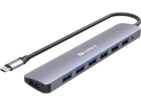 Sandberg USB-C HUB strieborná / 7x USB 3.0 (136-40)