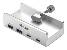 Equip Klip-On 4- Port / USB hub / 2x USB-A + 2x USB-C / USB 3.2 Gen 1 5 Gbps / hliníkové telo (128967)