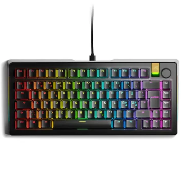 Glorious GMMK 3 Pro HE 75% - Fox HE (ISO Nordic) čierna / herné 75% TKL / USB-C / ISO (Nordic) layout / Fox HE / RGB (GLO-KB-GMMK3-PRO-75-PB-HE-W-BLK-ND)