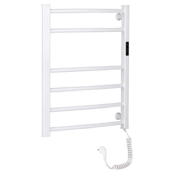 CERANO - Elektrický sušiak uterákov Luca, s displejom - 97 W - biela lesklá - 660x550 mm LIV-W-EG-6-55