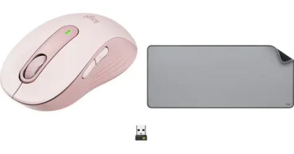Logitech M650 ružová + Studio Series Mid Grey / Bezdrôtová myš + podložka / 2.4 GHz / Bluetooth / 1x AA