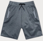 Tmavě šedé pánské sportovní kraťasy model 18612068 šedá XL - J.STYLE
