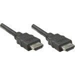 Manhattan HDMI prepojovací kábel Zástrčka HDMI-A, Zástrčka HDMI-A 1.00 m čierna 323192 fóliové tienenie, tienenie pletivom HDMI kábel; 323192