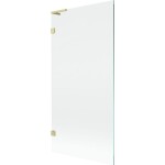 MEXEN/S - Lunar L vaňová zástena FIX 90 x 150, transparent, zlatá kartáčovaná 897L-090-000-55-00