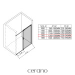 CERANO - Sprchovací kút Santoro - pravá - 6 mm - chróm, mliečne sklo - 130x90 - posuvný CER-665845