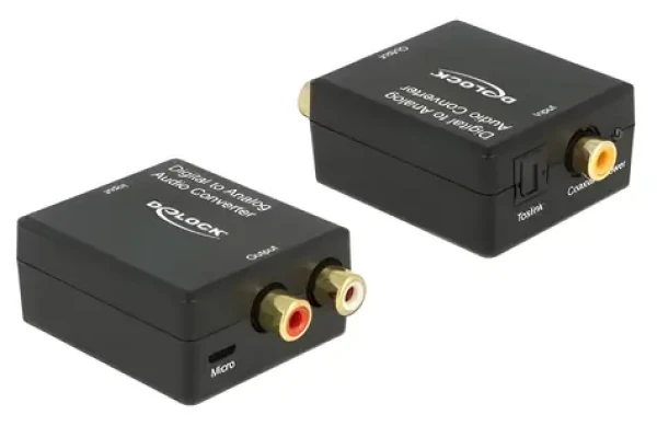DeLock 63477 / Audio prevodník digitálny/analógový / Optický a koaxiálny vstup / Micro-USB (63477)
