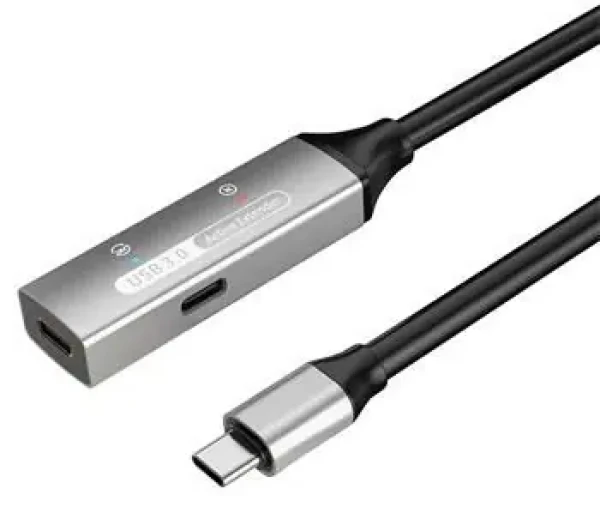 PremiumCord USB-C repeater 20m / Predlžovací kábel / Male-Female / 5Gbps / Aluminium (8592220027223)