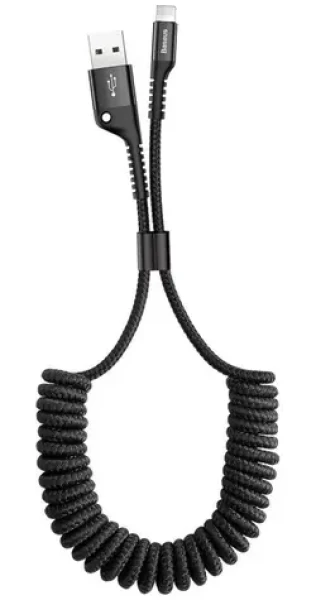 Baseus CALSR-01 Pružinový kábel Lightning 1m 2A čierna / USB-A (M) - Lightning (M) (CALSR-01)