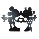 Veselá Stena Drevená nástenná dekorácia Mickey a Minnie čierne