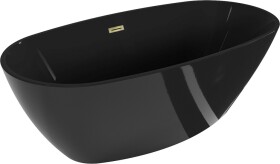 MEXEN/S - Eris voľne stojaca vaňa 170 x 80, čierna, sifón a prepad zlatá 53441708070-50