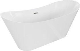 MEXEN/S - Celia vaňa voľne stojaca 170 x 75, biela, sifón a prepad nikel kartáčovaná 52331707500-97