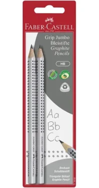 Faber-Castell Jumbo Grip Grafitová ceruzka - HB strieborná 2 ks (111992)