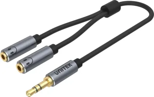 Unitek Audio rozdvojka mini Jack / Rozdvojka / mini Jack (M) - 2x mini Jack (F) / 0,2 m (Y-C956ABK)