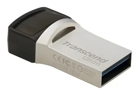 Transcend JetFlash 890S 128GB strieborná / Flash disk / USB 3.2 Gen 1 / USB-C + USB-A / OTG (TS128GJF890S)