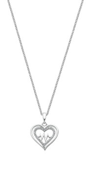 Lotus Silver Romantický strieborný náhrdelník Srdce sa zirkónmi LP3043-1 / 1