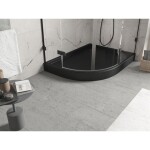 MEXEN - Flow+ Sprchová vanička štvrťkruh asymetrická pravá 100 x 90, čierna mat 46Q709010RH