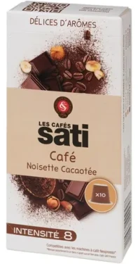 Les Cafés Sati Cacao Hazelnut Nespresso 10 ks / Kapsľová káva (100002128238)
