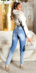 Sexy Highwaist Mom Jeans with color gradient denimblue